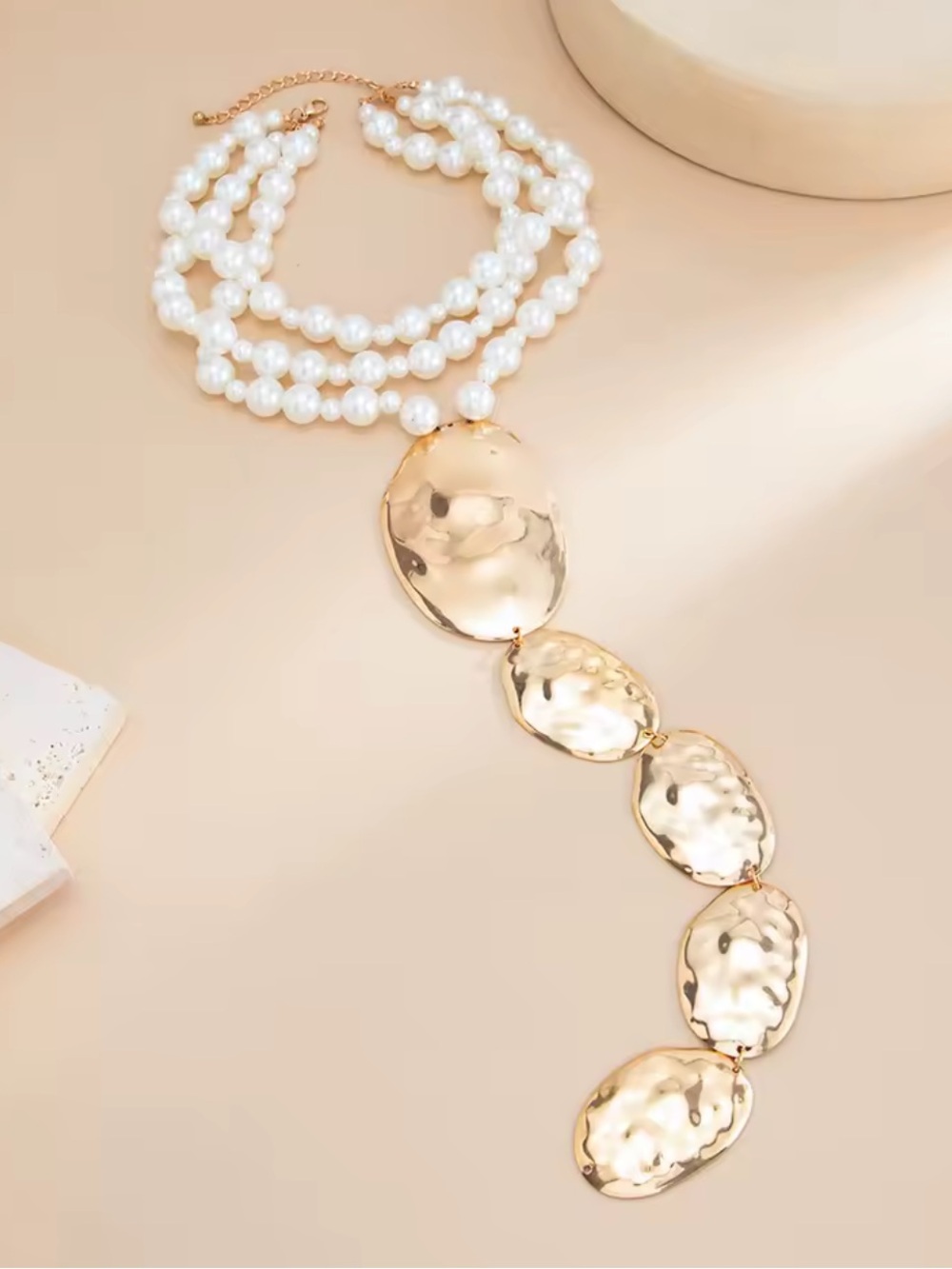 Avangarde Pearl Gold Multi-Strand  Necklace - Picture 4 of 6